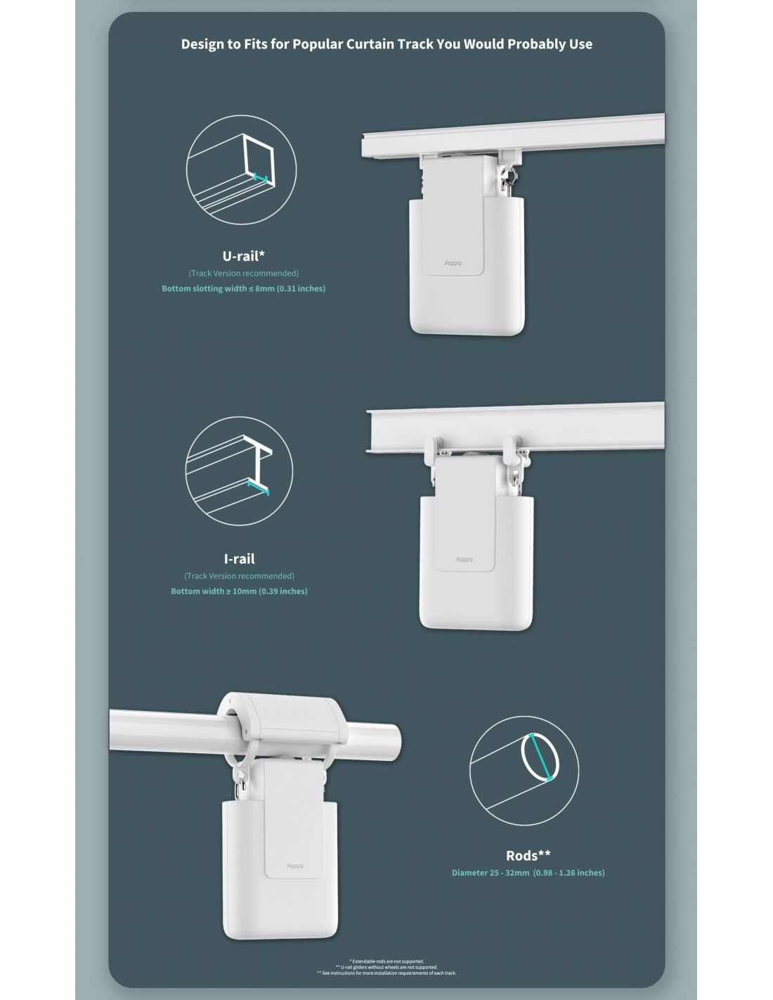 Aqara Zigbee Aqara Curtain Driver E Rod Version