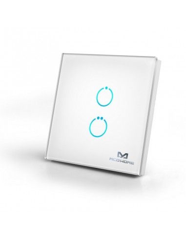 MCO Home - Interruttore Touch Panel Z-Wave 2 Tasti, bianco (MH-S412)