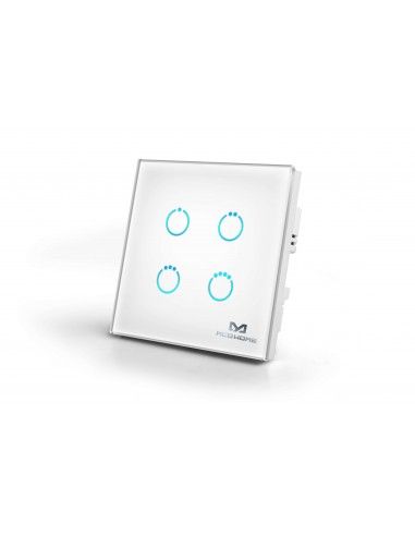 MCO Home - Interruttore Touch Panel Z-Wave 4 Tasti, bianco (MH-S314)