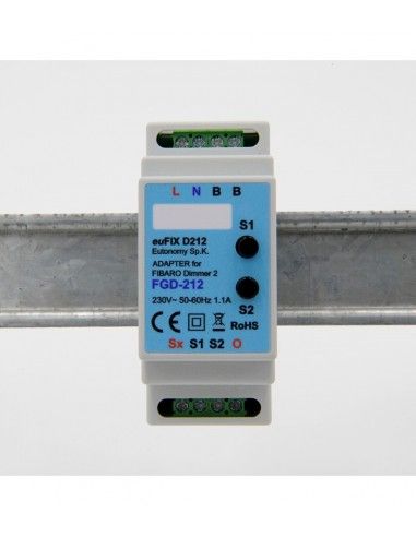 Eutonomy - Adaptater euFIX DIN per Fibaro FGD-212 (con pulsanti)