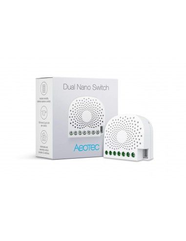 Aeotec - Micromodule 2 relais et consomètre Z-wave Plus (Dual Nano Switch with energy metering)