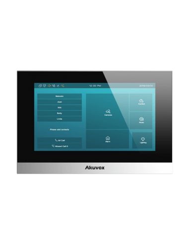 Akuvox - Console intérieure 2 fils SIP C313W-2 avec écran tactile 7", Wifi et Bluetooth (version linux)
