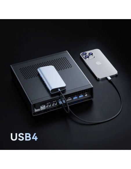 Minisforum - Mini PC MS-01 Barebone with Intel Core i9-12900H,vPro Enterprise Support,2x10Gbps SFP+LAN/2x2.5G RJ45/2xUSB4/HDIM/1