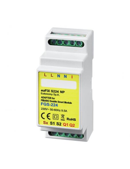 Eutonomy - Adapter euFIX DIN für Fibaro FGS-224 (ohne Mikroschalter)