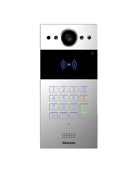 Akuvox - Videocitofono IP R20K -1 Pulsante di chiamata - Modulo Tastiera, RFID, NFC - In-Wall edition
