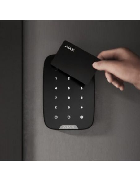 Ajax - Kabellose Touch-Tastatur mit Unterstützung von verschlüsselten kontaktlosen Karten und Schlüsselanhängern (Ajax Keypad Pl