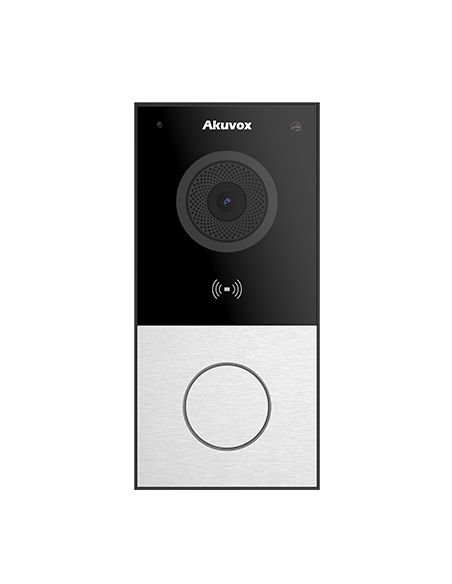Akuvox - Videocitofono compatto IP E12W - 1 campanello con lettore di badge RFID e WiFi - montaggio superficiale