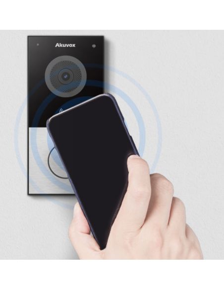 Akuvox - Videocitofono compatto IP E12W - 1 campanello con lettore di badge RFID e WiFi - montaggio superficiale