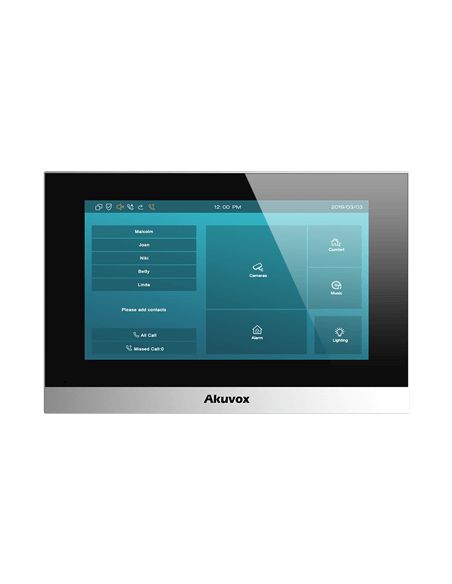 Akuvox - Console intérieure 2 fils SIP C313W-2 avec écran tactile 7", Wifi et Bluetooth (version linux)