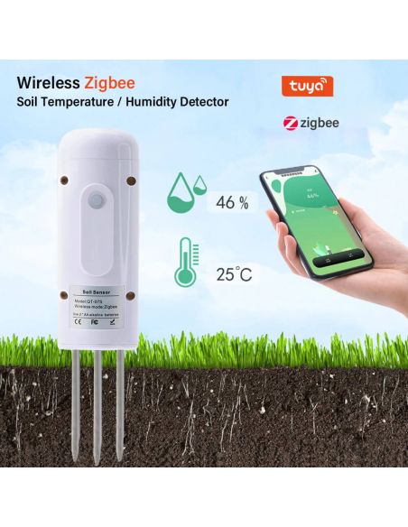 IHOMECAM - Sensore del terreno Zigbee (temperatura e umidità) per giardini e piante
