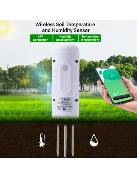 IHOMECAM - Sensore del terreno Zigbee (temperatura e umidità) per giardini e piante